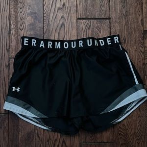 black grey and white under armour shorts